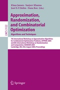 Cover: Approximation, Randomization and Combinatorial Optimization. Algorithms and Techniques - Springer