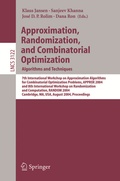 Cover: Approximation, Randomization and Combinatorial Optimization. Algorithms and Techniques - Springer