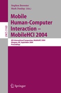 Cover: Mobile Human-Computer Interaction - Mobile HCI 2004 - Springer