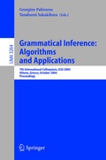 Cover: Grammatical Inference: Algorithms and Applications - Springer