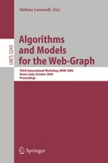 Cover: Algorithms and Models for the Web-Graph - Springer