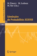 Cover: S&eacute;minaire de Probabilit&eacute;s XXXVIII - Springer