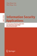 Cover: Information Security Applications - Springer