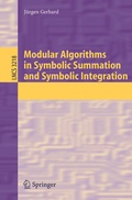 Cover: Modular Algorithms in Symbolic Summation and Symbolic Integration - Springer