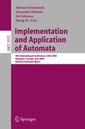Cover: Implementation and Application of Automata - Springer