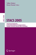 Cover: STACS 2005 - Springer