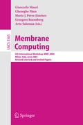 Cover: Membrane Computing - Springer