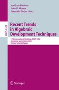 Cover: Recent Trends in Algebraic Development Techniques - Springer