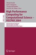 Cover: High Performance Computing for Computational Science - VECPAR 2004 - Springer
