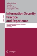 Cover: Information Security Practice and Experience - Springer