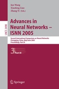 Cover: Advances in Neural Networks - ISNN 2005 - Springer