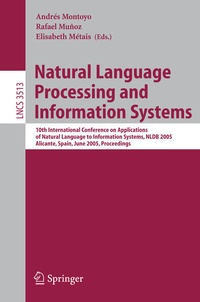 Enlarge image Cover: Natural Language Processing and Information Systems - Springer