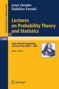 Cover: Lectures on Probability Theory and Statistics - Springer