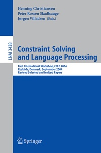 Enlarge image Cover: Constraint Solving and Language Processing - Springer