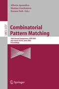 Cover: Combinatorial Pattern Matching - Springer