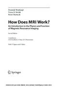 Cover: How does MRI work? - Springer