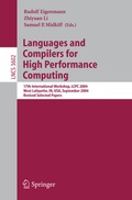 Cover: Languages and Compilers for High Performance Computing - Springer