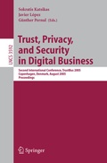 Cover: Trust, Privacy, and Security in Digital Business - Springer