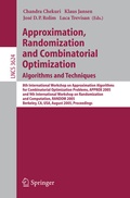 Cover: Approximation, Randomization and Combinatorial Optimization. Algorithms and Techniques - Springer