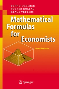 Enlarge image Cover: Mathematical Formulas for Economists - Springer