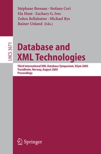 Enlarge image Cover: Database and XML Technologies - Springer