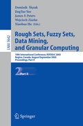 Cover: Rough Sets, Fuzzy Sets, Data Mining, and Granular Computing - Springer