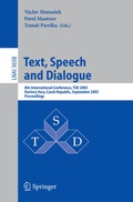 Cover: Text, Speech and Dialogue - Springer