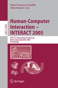 Cover: Human-Computer Interaction - INTERACT 2005 - Springer