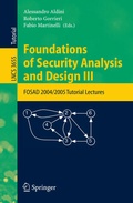 Cover: Foundations of Security Analysis and Design III - Springer