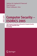 Cover: Computer Security - ESORICS 2005 - Springer