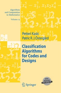 Enlarge image Cover: Classification Algorithms for Codes and Designs - Springer