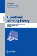 Cover: Algorithmic Learning Theory - Springer