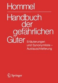 Bild: Handbuch der gefährlichen Güter. Erläuterungen und Synonymliste - Springer