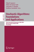 Cover: Stochastic Algorithms: Foundations and Applications - Springer
