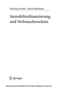 Cover: Immobilienfinanzierung und Verbraucherschutz - Springer