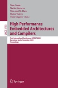 Cover: High Performance Embedded Architectures and Compilers - Springer