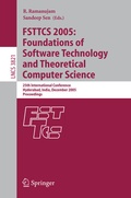 Cover: FSTTCS 2005: Foundations of Software Technology and Theoretical Computer Science - Springer