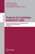 Cover: Progress in Cryptology - INDOCRYPT 2005 - Springer