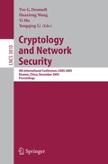 Cover: Cryptology and Network Security - Springer