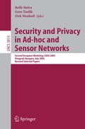 Cover: Security and Privacy in Ad-hoc and Sensor Networks - Springer