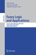 Cover: Fuzzy Logic and Applications - Springer