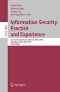 Cover: Information Security Practice and Experience - Springer