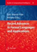 Cover: Recent Advances in Formal Languages and Applications - Springer