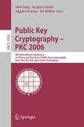 Cover: Public Key Cryptography - PKC 2006 - Springer