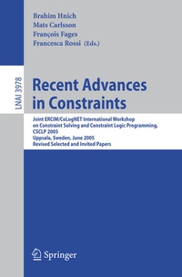 Enlarge image Cover: Recent Advances in Constraints - Springer