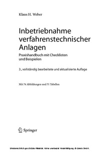 Abbildung von: Inbetriebnahme verfahrenstechnischer Anlagen - Springer