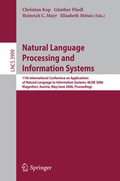 Cover: Natural Language Processing and Information Systems - Springer