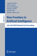 Cover: New Frontiers in Artificial Intelligence - Springer