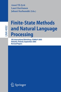 Enlarge image Cover: Finite-State Methods and Natural Language Processing - Springer