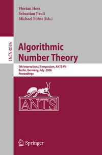 Enlarge image Cover: Algorithmic Number Theory - Springer